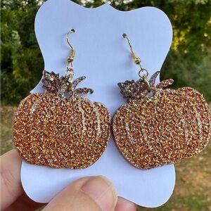 Glittery Pumpkin Earrings